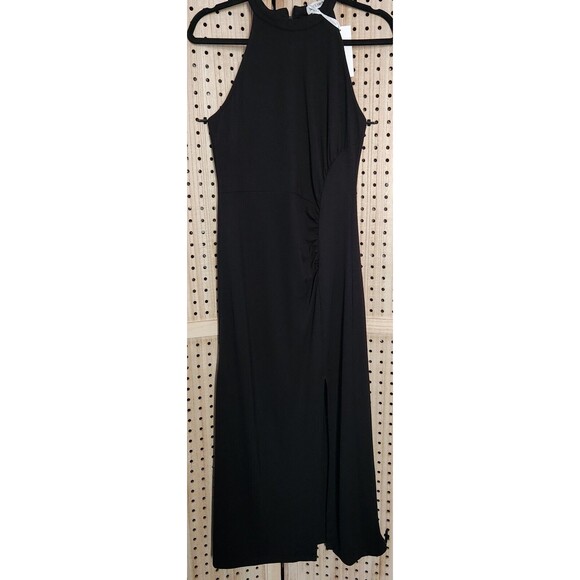 Grace Karin Womens Sheath Dress Blk Ruched Sleeveless Halter Zip Elegant‎ Medium - Picture 4 of 9